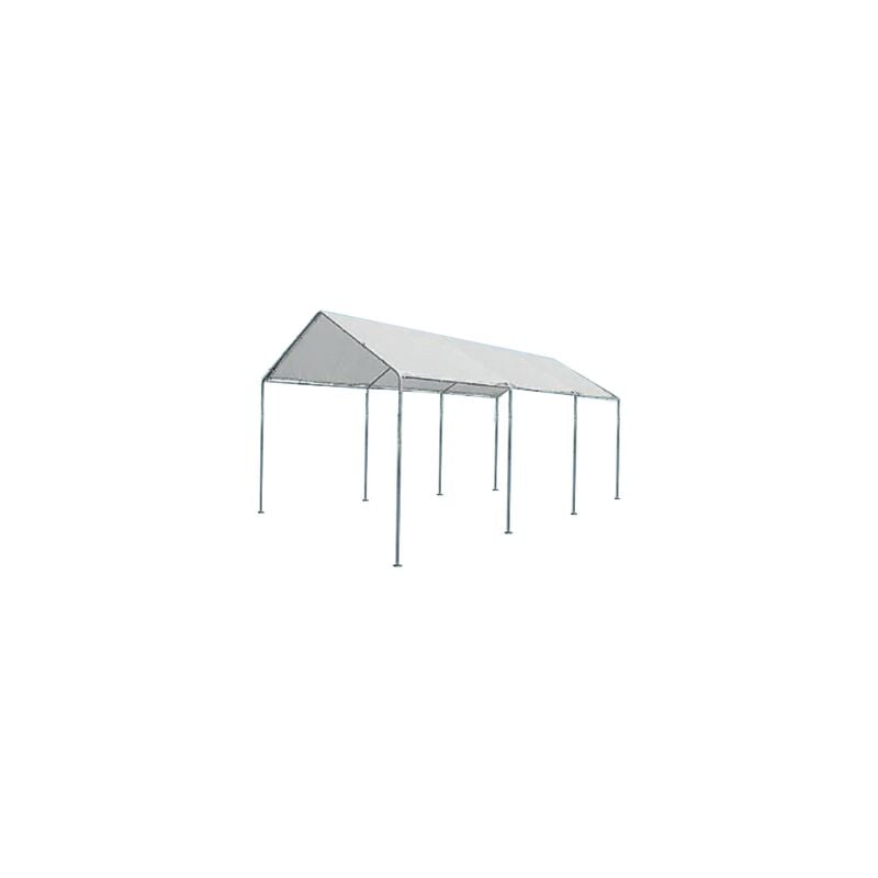 LIF - Gazebo Nampa en me&#039;tal tissu polyester blanc 160 gr/m 3x6 m tonnelle de jardin exte&#039;rieur