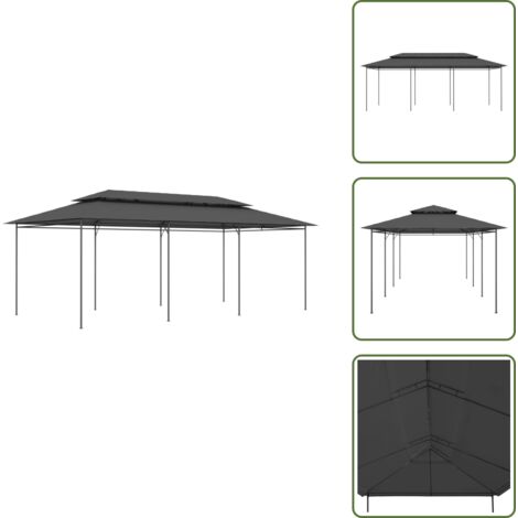 Gazebo per barbecue - vidaXL Gazebo 600x298x270 cm Antracite - Gazebo per campeggio