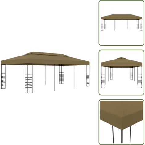 Gazebo per eventi - vidaXL Gazebo da Giardino 6x3x2,7 m Grigio Talpa 180 g/m² - Gazebo per barbecue