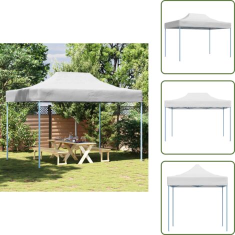 Gazebo per eventi - vidaXL Gazebo Professionale Pieghevole 280x410x315 cm Acciaio Bianco - Gazebo per feste