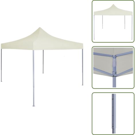 Gazebo per eventi - vidaXL Gazebo Professionale Pieghevole 2x2 m in Acciaio Crema - Gazebo per feste