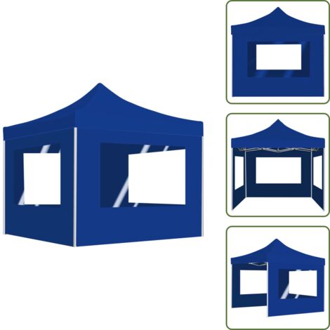 Gazebo per eventi - vidaXL Gazebo Professionale Pieghevole Alluminio con Pareti 2x2m Blu - Gazebo per barbecue
