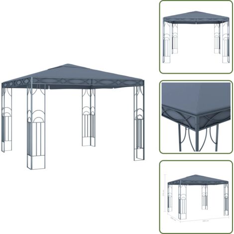 Gazebo per famiglia - vidaXL Gazebo 300x300 cm Antracite - Gazebo per eventi