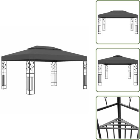 Gazebo per feste - vidaXL Gazebo con Tetto Doppio 3x4 m Antracite - Gazebo per nozze