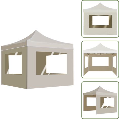 Gazebo per feste - vidaXL Gazebo Professionale Pieghevole Alluminio con Pareti 2x2m Crema - Gazebo per barbecue