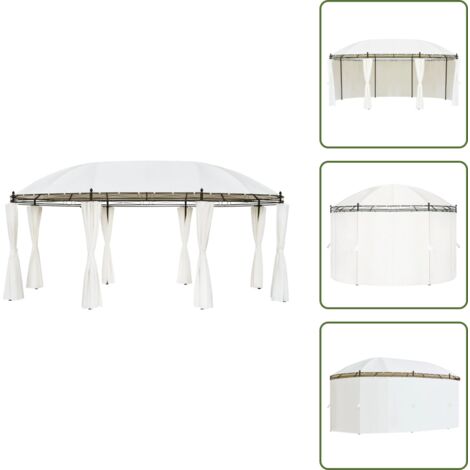 Gazebo per matrimoni - vidaXL Gazebo Bianco Crema 530x350x265 cm - Gazebo per barbecue