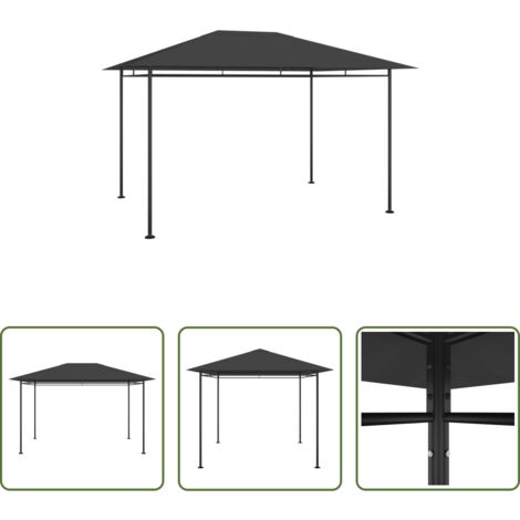Gazebo per picnic -  Gazebo 384x281x270 cm Antracite 180 g/m²