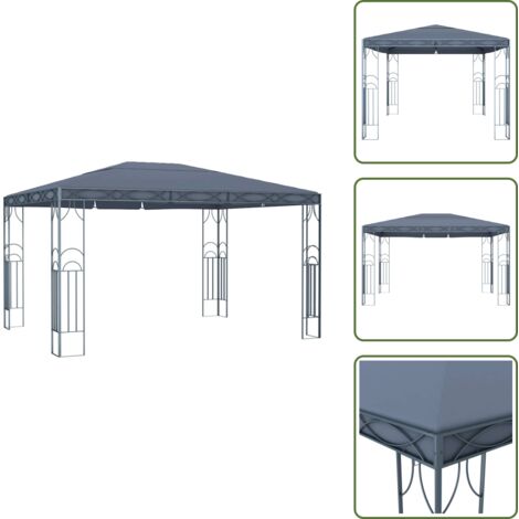 Gazebo per riunioni - vidaXL Gazebo 400x300 cm Antracite - Gazebo per eventi