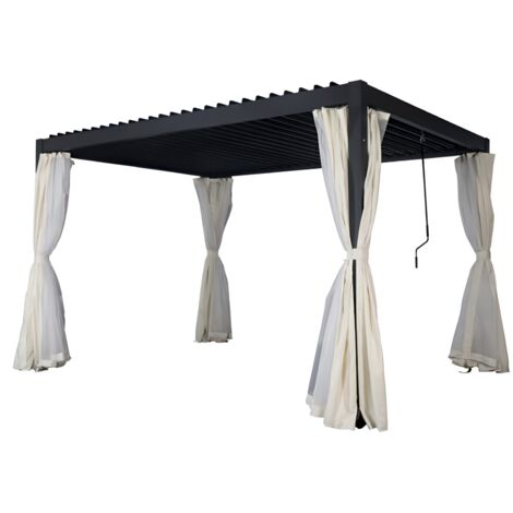 Gazebo Pergola a Lamelle Orientabili Alluminio e Acciaio Resistente per Giardino - CM.: 300x300