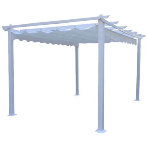 Gazebo pergola da esterno 3x4 mt in alluminio con telo in poliestere Good Summer - Tan