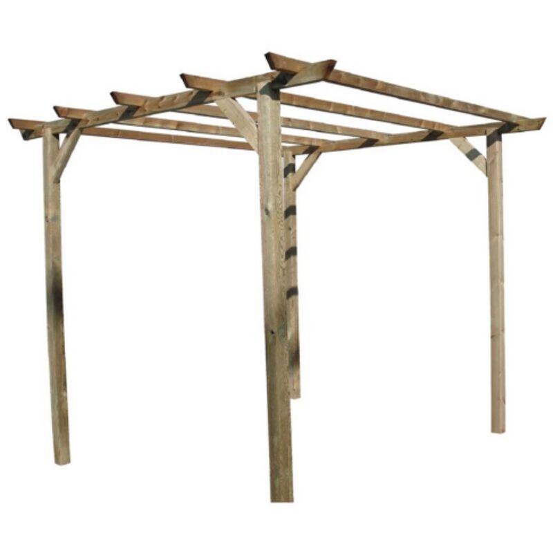 Gazebo pergola gratuit en bois de pin impre'gne' de 3x3x2,5 me'tres adapte' a' l'ameublement de jardins exte'rieurs