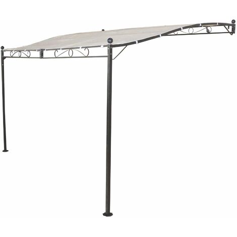 Gazebo Pergola in acciaio veranda addossata fissaggio a parete mt 3,5x2,5 Mirelle