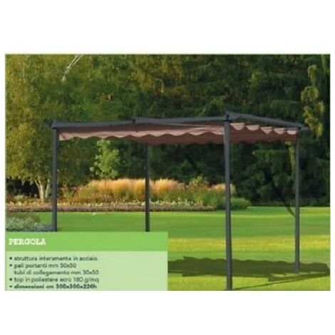 Gazebo veranda in acciaio pergola addossata autoportante 3x2,5 mt Cleo