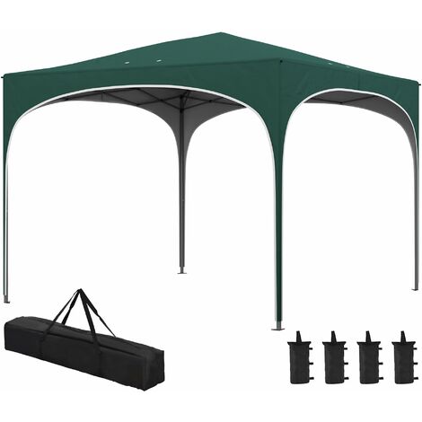 Gazebo Pieghevole 295x295 cm in Acciaio e tessuto Oxford Verde