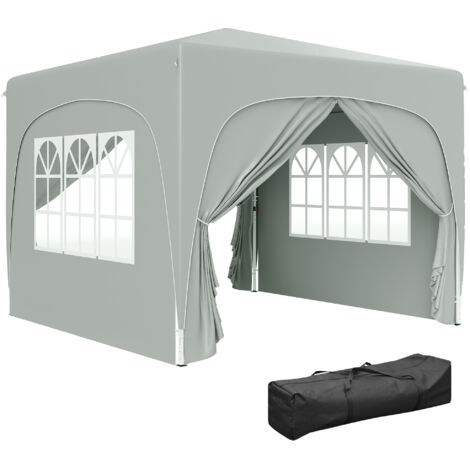 Gazebo pieghevole 3 x 3 m con accessori - Grigio chiaro