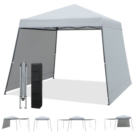 Gazebo pieghevole 3x3m con pareti e borsa a ruote, Gazebo da giardino impermeabile e protettivo da sole Grigio