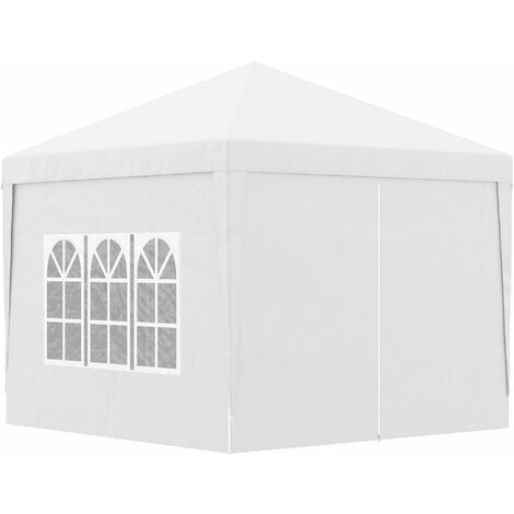 Gazebo Pieghevole 3x3m in Acciaio e tessuto Oxford Bianco