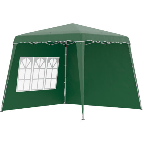 Gazebo pieghevole a due pareti, 2,4 x 2,4 m - Verde