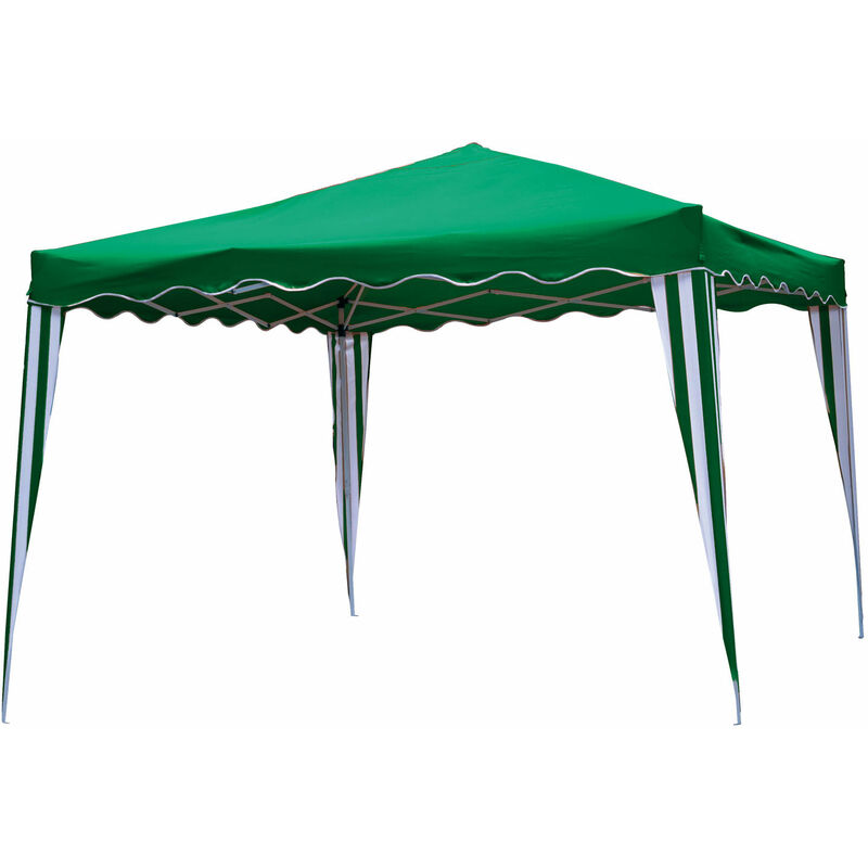 Garden Deluxe Collection - Gazebo pieghevole con struttura in acciaio con sacca inclusa per fiere e mercatini Camel - Green - L300xP300xH max 260 cm