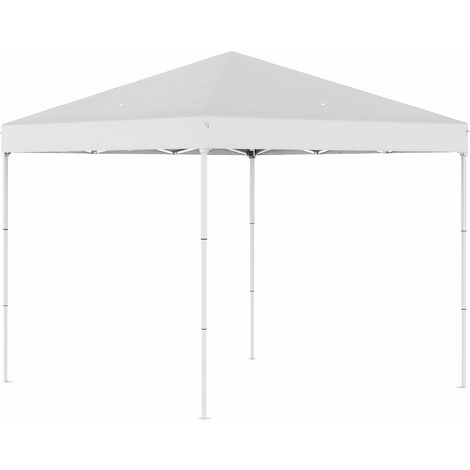Gazebo Pieghevole da Giardino 2,45x2,45m in Acciaio e Tessuto Oxford Bianco