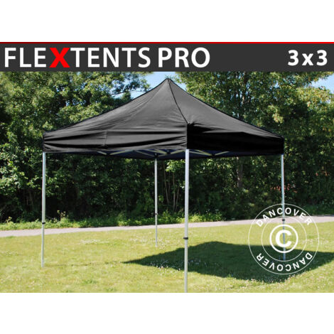 Gazebo pieghevole Gazebo rapido FleXtents PRO 3x3m Nero