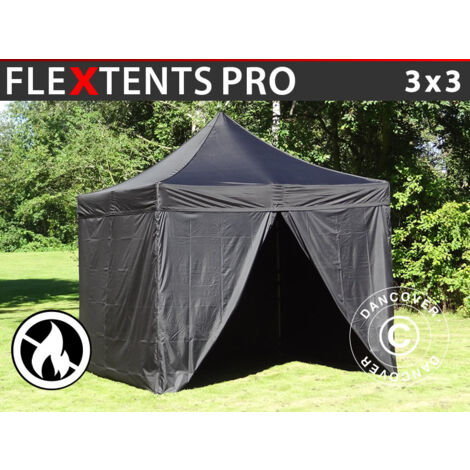 Gazebo pieghevole Gazebo rapido FleXtents PRO 3x3m Nero,