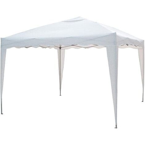 Gazebo Pieghevole Giardino 3x3MT Automatico Fisarmonica Fiera Stand Mare Mercato Bianco