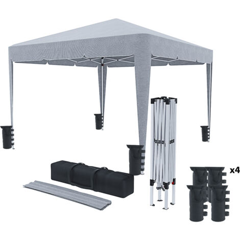 Gazebo Pieghevole 3x3 Metri Depok - Idrorepellente, Struttura Acciaio, 4 Sacche Per Pesi, Trasportabile