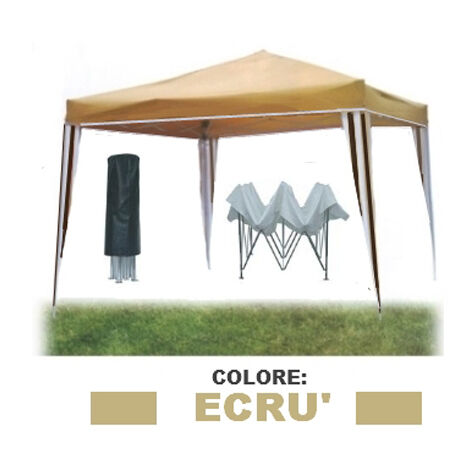 Gazebo pieghevole impermeabile in alluminio 3x3m Ecru - Mod. Ignis