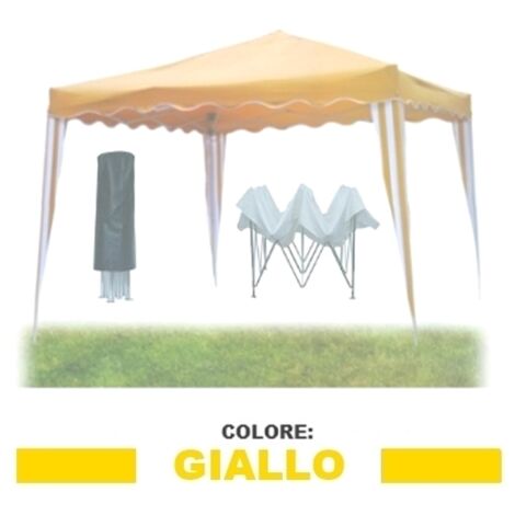 Gazebo pieghevole impermeabile in alluminio 3x3m Giallo Ocra
