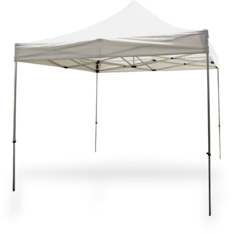 GAZEBO PIEGHEVOLE PARTY 3X3 METALLO TELO POLIESTERE BIANCO 1,95H/3,08H