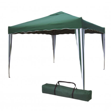 GAZEBO PIEGHEVOLE VERDE 3X3 IN METALLO TELO IN POLIESTERE 160GR-MQ CON SACCA