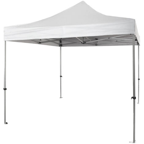 Gazebo pliable en aluminium professionnel structure hexagonale MARKET-PRO 3X3 Blanc étanche