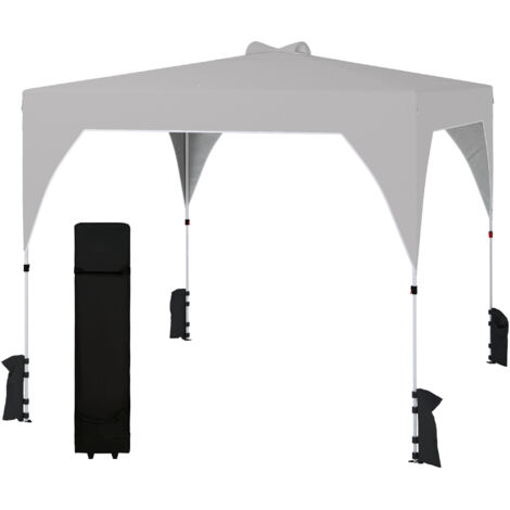 Gazebo Pliant 3x3 m avec Aérations, Sacs de Sable et Sac de Transport, Tissu Oxford et Métal, Gris Anthracite