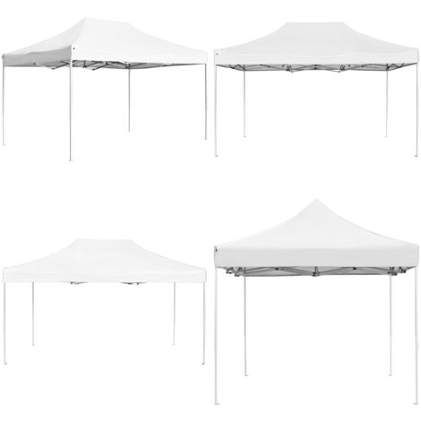 Gazebo Professionale Pieghevole Alluminio 4,5x3 m Bianco - Tenda all'aperto - Tenda pieghevole