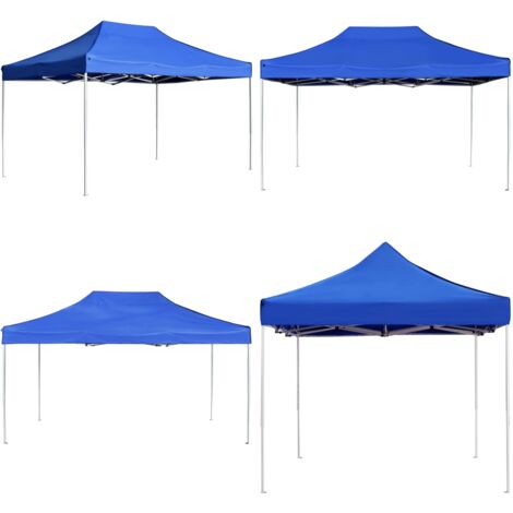 Gazebo Professionale Pieghevole Alluminio 4,5x3 m Blu - Tenda pieghevole - Tenda alluminio