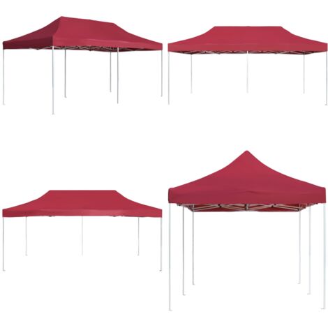 Gazebo Professionale Pieghevole in Alluminio 6x3 m Rosso Vino - Tenda pieghevole - Tenda alluminio