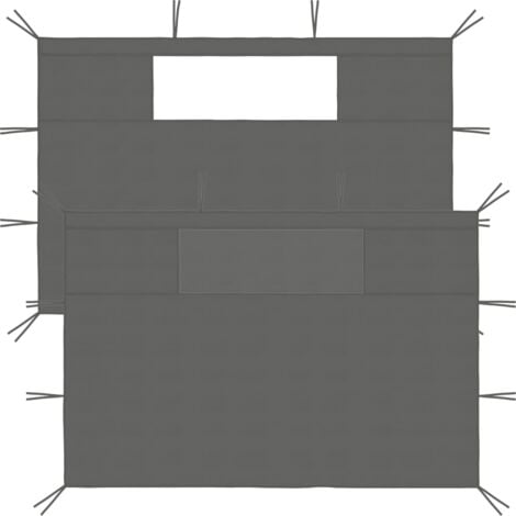 Gazebo Sidewalls with Windows 2 pcs Anthracite vidaXL