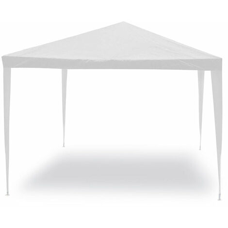 Gazebo Struttura in Acciaio Tessuto Bianco 3x3 metri