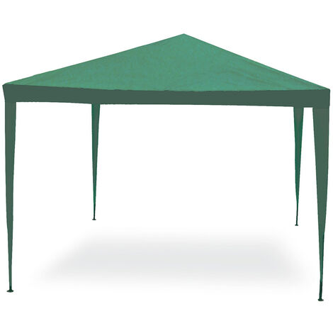 Gazebo Struttura in Acciaio Tessuto Verde 3x4 metri