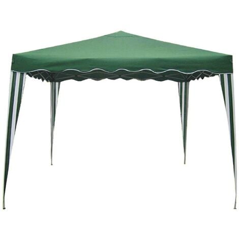 EASYCOMFORT Gazebo da Giardino 3.7x3m con Tetto in Policarbonato a 2  Livelli, Acciaio e Alluminio, Marrone