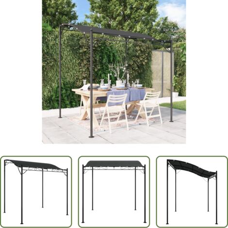 Gazebo -  Tettoia Antracite 2x2,3 m 180 g/m² Tessuto e Acciaio