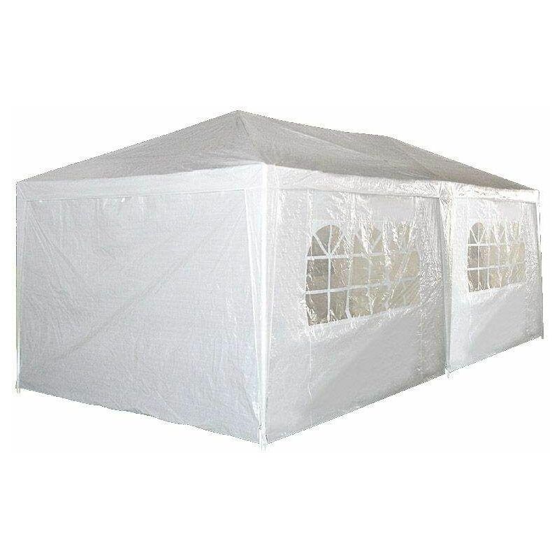 

5300-0001 GAZEBO TIENDA CARPA PABELLON PERGOLA CON PAREDES LATERALES 3X6M - Blanco - Bc-elec