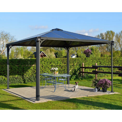 Gazébo tonnelle 13m² gris anthracite - Palram - 702780
