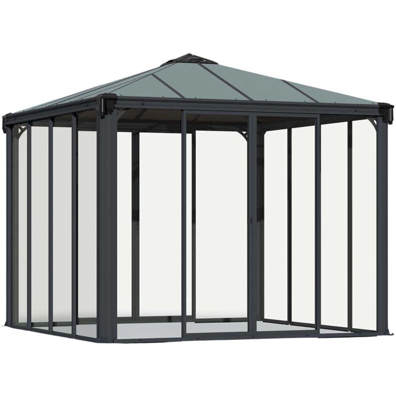 Palram - Tonnelle de jardin fermée en aluminium et polycarbonate Ledro 8.7m²