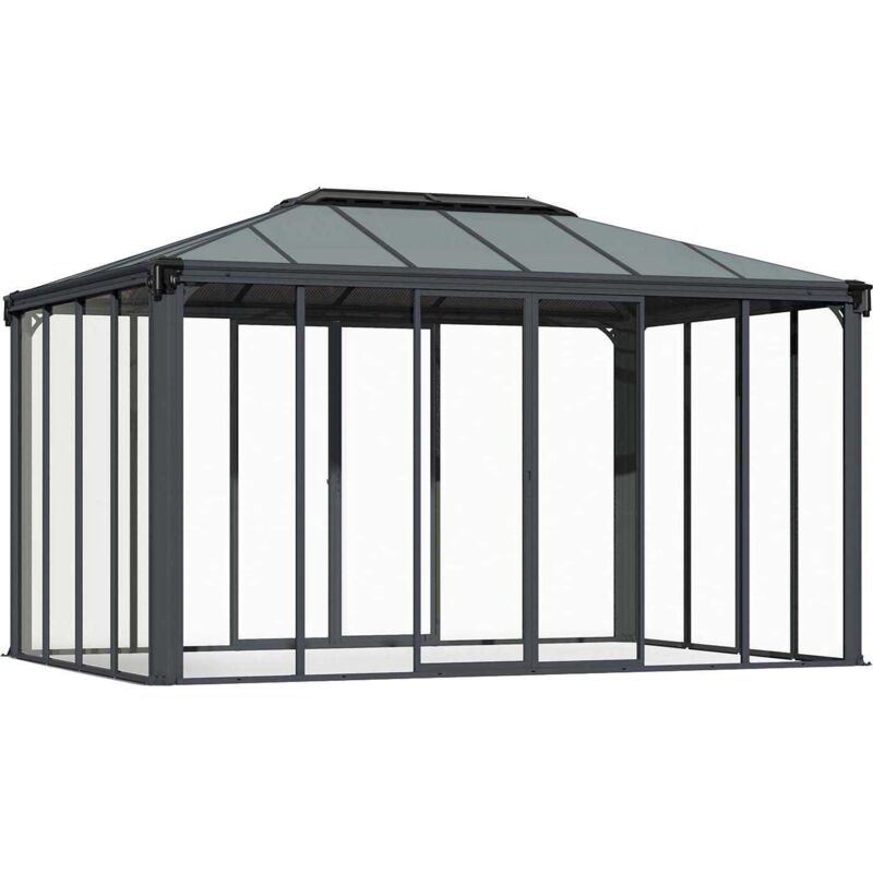 Tonnelle de jardin fermée en aluminium et polycarbonate Ledro 12.7m²