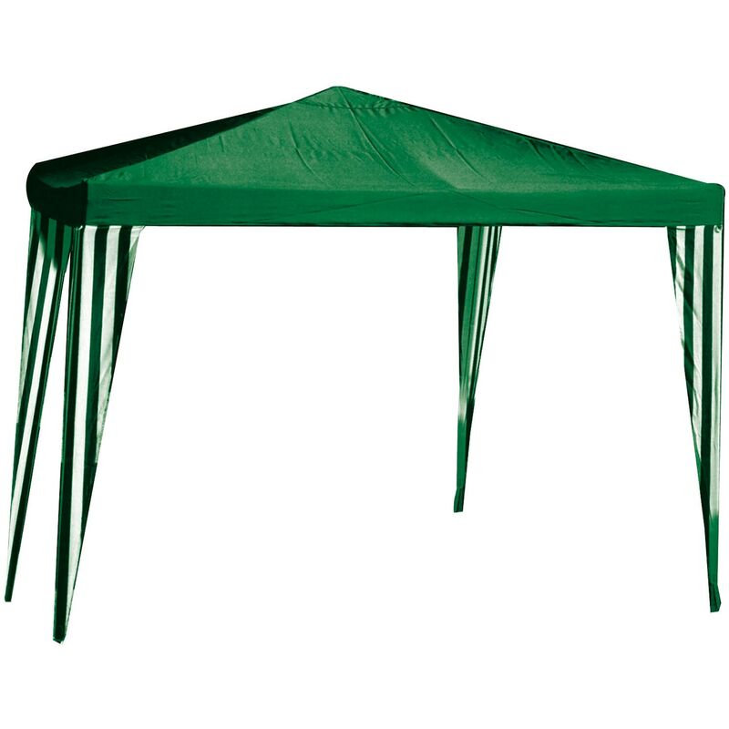 Gdlc - Gazebo Tropikana 300x300 cm telo in poliestere verde bianco arredo giardino