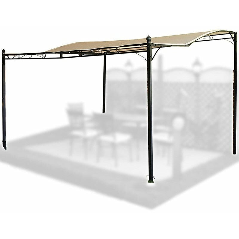 Gazebo veranda addossata da parete in acciaio Patio Nero 300x250 cm