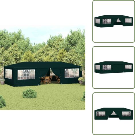 Gazebo verde - vidaXL Gazebo Professionale con Pareti 4x9 m Verde 90 g/m² - Gazebo esterno