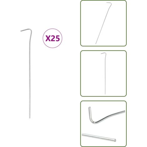 Gazebo - vidaXL Picchetti per Tenda 25 pz 23 cm Ø3 mm in Acciaio Zincato - Schermi privacy